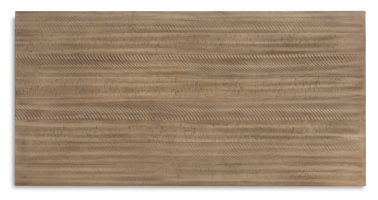 Skempton White And Light Brown 3-Piece Counter Height Set with Stools by Ashley at Eve Furniture