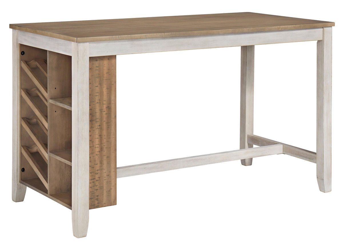 Skempton White And Light Brown 5-Piece Counter Height Set by Ashley at Eve Furniture