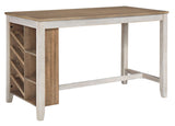 Skempton White And Light Brown 5-Piece Counter Height Set by Ashley at Eve Furniture