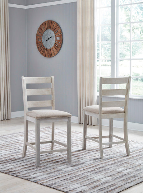 Skempton White And Light Brown 5-Piece Counter Height Set by Ashley at Eve Furniture