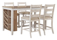 Skempton White And Light Brown 5-Piece Counter Height Set by Ashley at Eve Furniture