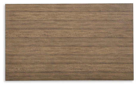 Skempton White And Light Brown Counter Height Dining Table and 6 Bar Stools by Ashley at Eve Furniture