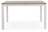 Skempton White And Light Brown Counter Height Dining Table and 6 Bar Stools by Ashley at Eve Furniture