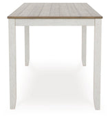 Skempton White And Light Brown Counter Height Dining Table and 6 Bar Stools by Ashley at Eve Furniture