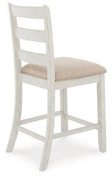 Skempton White And Light Brown Counter Height Dining Table and 6 Bar Stools by Ashley at Eve Furniture