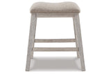Skempton White/Light Brown Counter Height Barstool, Set of 2 by Ashley at Eve Furniture