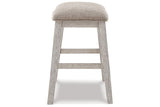 Skempton White/Light Brown Counter Height Barstool, Set of 2 by Ashley at Eve Furniture