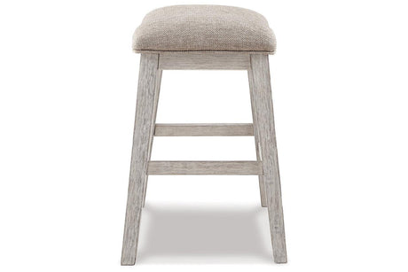 Skempton White/Light Brown Counter Height Barstool, Set of 2 by Ashley at Eve Furniture