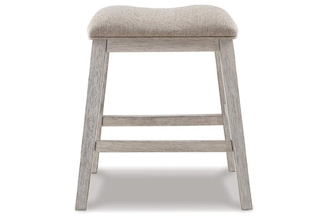 Skempton White/Light Brown Counter Height Barstool, Set of 2 by Ashley at Eve Furniture