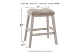 Skempton White/Light Brown Counter Height Barstool, Set of 2 by Ashley at Eve Furniture