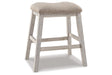 Skempton White/Light Brown Counter Height Barstool, Set of 2 by Ashley at Eve Furniture