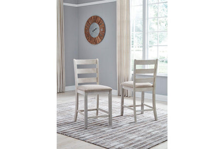 Skempton White/Light Brown Counter Height Chair, Set of 2 by Ashley at Eve Furniture