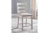 Skempton White/Light Brown Counter Height Chair, Set of 2 by Ashley at Eve Furniture