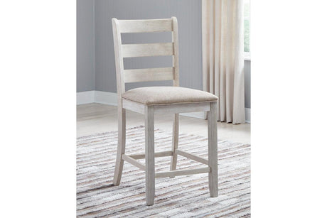 Skempton White/Light Brown Counter Height Chair, Set of 2 by Ashley at Eve Furniture