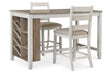 Skempton White/Light Brown Counter Height Dining Table and 2 Barstools by Ashley at Eve Furniture