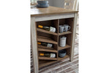 Skempton White/Light Brown Counter Height Dining Table and 2 Barstools by Ashley at Eve Furniture