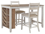 Skempton White/Light Brown Counter Height Dining Table and 4 Barstools by Ashley at Eve Furniture