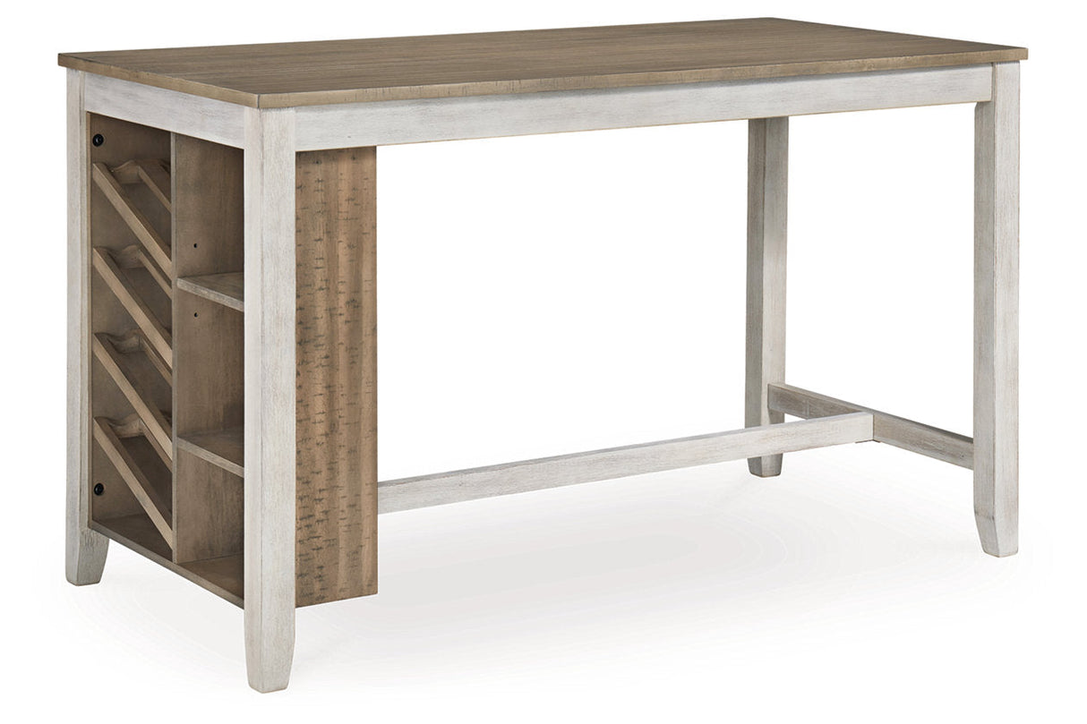 Skempton White/Light Brown Counter Height Dining Table and 4 Barstools by Ashley at Eve Furniture