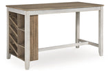 Skempton White/Light Brown Counter Height Dining Table and 4 Barstools by Ashley at Eve Furniture