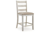 Skempton White/Light Brown Counter Height Dining Table and 4 Barstools by Ashley at Eve Furniture