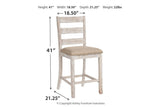 Skempton White/Light Brown Counter Height Dining Table and 4 Barstools by Ashley at Eve Furniture