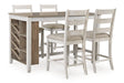 Skempton White/Light Brown Counter Height Dining Table and 4 Barstools by Ashley at Eve Furniture