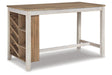 Skempton White/Light Brown Counter Height Dining Table by Ashley at Eve Furniture
