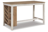 Skempton White/Light Brown Counter Height Dining Table by Ashley at Eve Furniture
