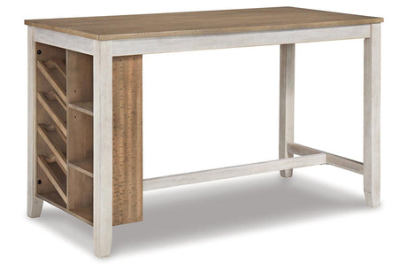 Skempton White/Light Brown Counter Height Dining Table by Ashley at Eve Furniture