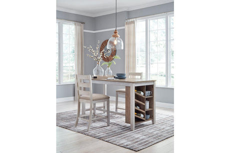 Skempton White/Light Brown Counter Height Dining Table by Ashley at Eve Furniture