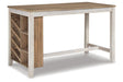 Skempton White/Light Brown Counter Height Dining Table by Ashley at Eve Furniture