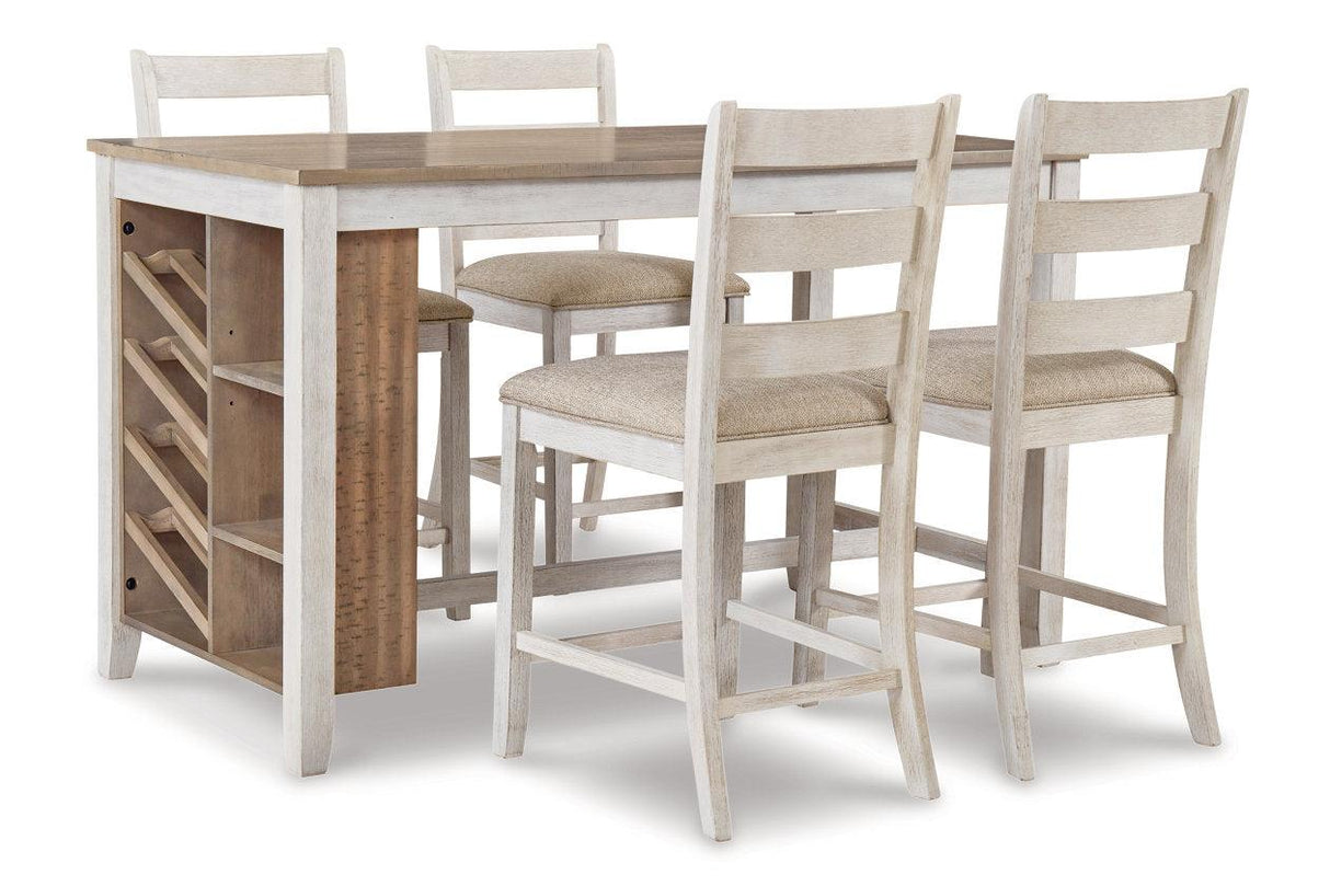 Skempton White/Light Brown Counter Height Dining Table by Ashley at Eve Furniture