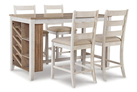 Skempton White/Light Brown Counter Height Dining Table by Ashley at Eve Furniture