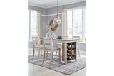 Skempton White/Light Brown Counter Height Dining Table by Ashley at Eve Furniture