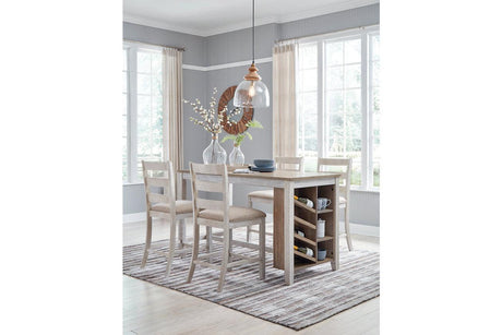 Skempton White/Light Brown Counter Height Dining Table by Ashley at Eve Furniture