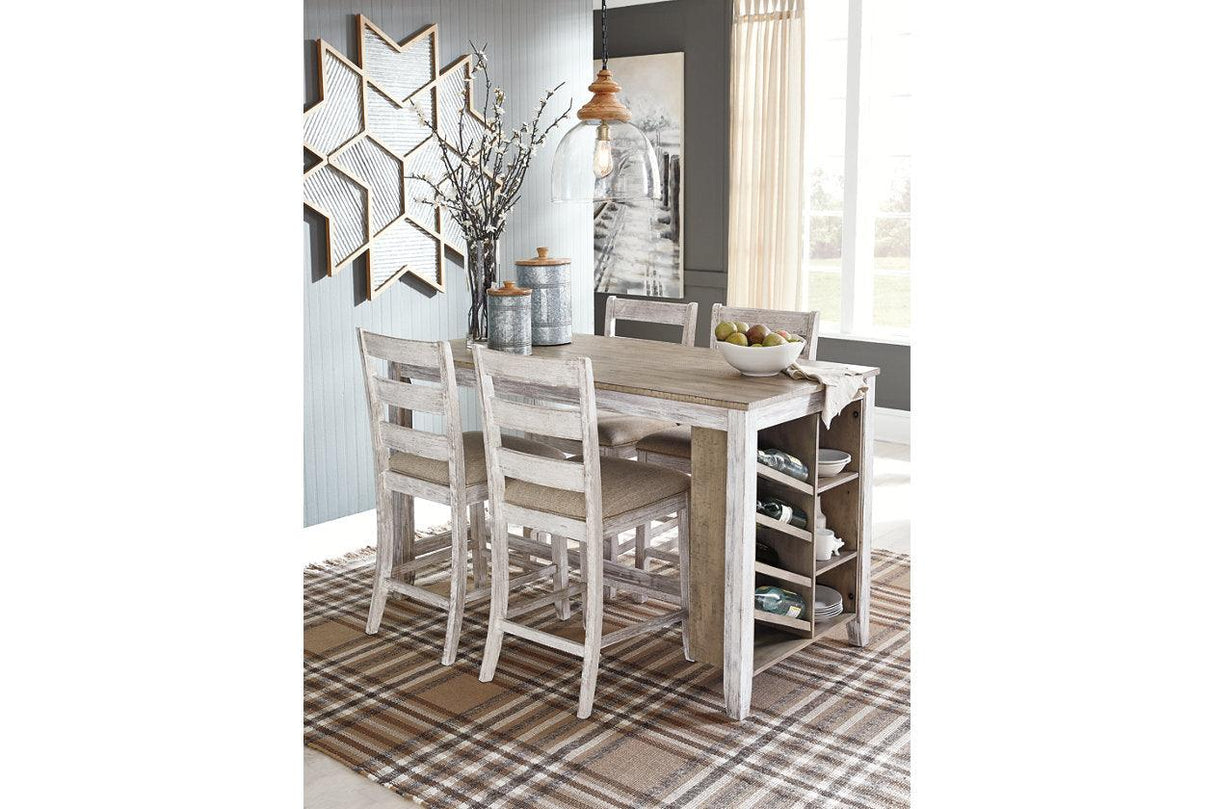 Skempton White/Light Brown Counter Height Dining Table by Ashley at Eve Furniture