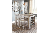 Skempton White/Light Brown Counter Height Dining Table by Ashley at Eve Furniture