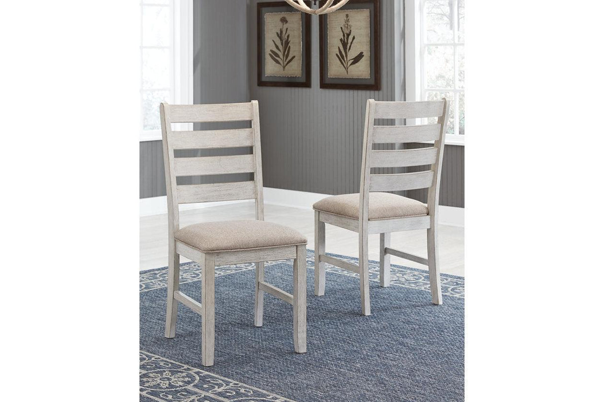 Skempton White/Light Brown Dining Chair, Set of 2 by Ashley at Eve Furniture
