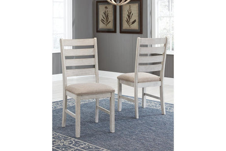 Skempton White/Light Brown Dining Chair, Set of 2 by Ashley at Eve Furniture