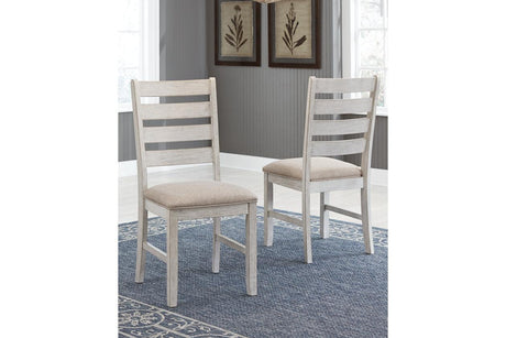 Skempton White/Light Brown Dining Chair, Set of 2 by Ashley at Eve Furniture