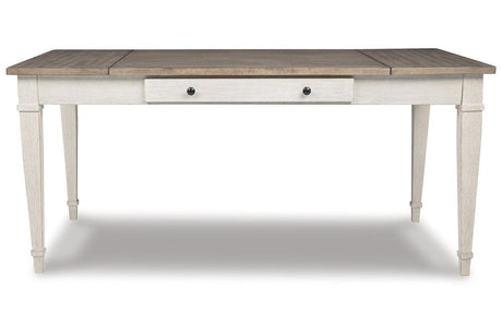 Skempton White/Light Brown Dining Table by Ashley at Eve Furniture