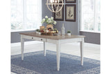 Skempton White/Light Brown Dining Table by Ashley at Eve Furniture