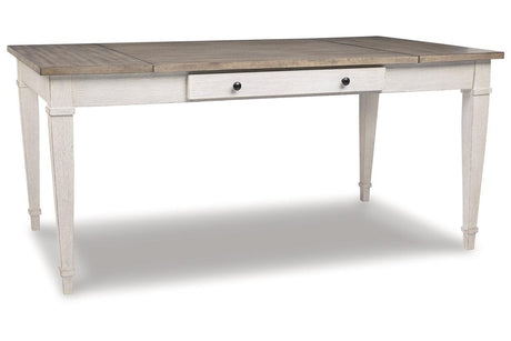 Skempton White/Light Brown Dining Table by Ashley at Eve Furniture