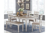 Skempton White/Light Brown Dining Table by Ashley at Eve Furniture