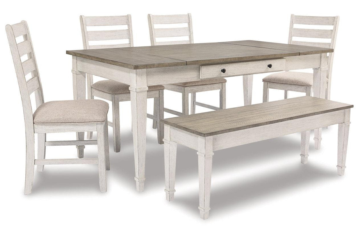 Skempton White/Light Brown Dining Table by Ashley at Eve Furniture