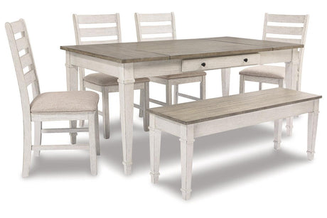 Skempton White/Light Brown Dining Table by Ashley at Eve Furniture