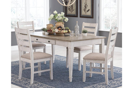 Skempton White/Light Brown Dining Table by Ashley at Eve Furniture