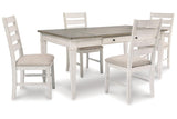 Skempton White/Light Brown Dining Table by Ashley at Eve Furniture