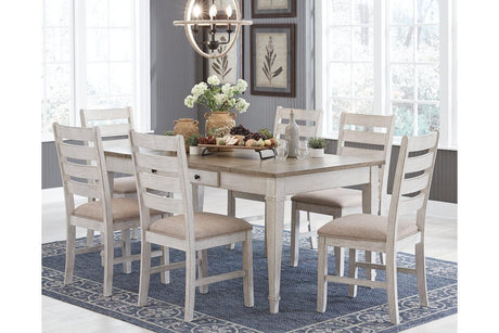 Skempton White/Light Brown Dining Table by Ashley at Eve Furniture