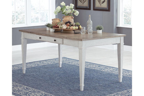 Skempton White/Light Brown Dining Table by Ashley at Eve Furniture